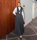 Ensemble jupe-salopette longue avec chemise intégrée – Image 3